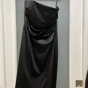 White House Black Market Satin Black Dress